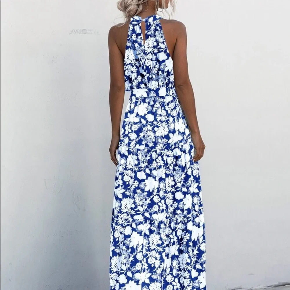 Boho Gypsy Halter Belted Maxi Dress New - Picture 8 of 15